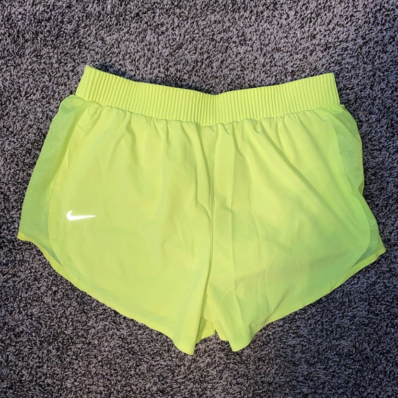 Nike workout shorts: neon yellow// size small// liner - Picture 1 of 4